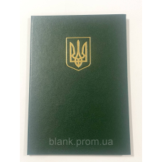 Папка А5 з гербом зелена для документів адресна