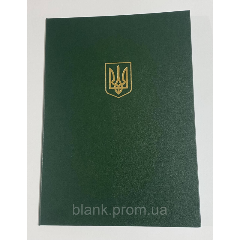 Папка адресна з гербом тверда А4 зелена