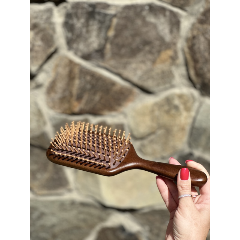 Масажна щітка з сандалу з ручкою (сандалова масажка) Масажна щітка з сандалу з ручкою (сандалова масажка)