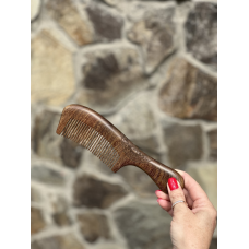 Гребінець із чорного сандалу з ручкою дерев“яний (сандаловий гребінь)