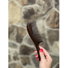 Гребінець із чорного сандалу з ручкою дерев“яний (сандаловий гребінь)