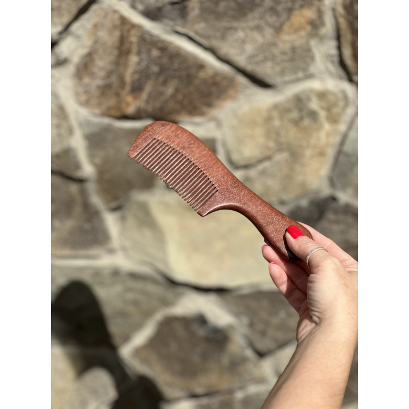 Гребінець із чорного сандалу з ручкою дерев“яний (сандаловий гребінь)