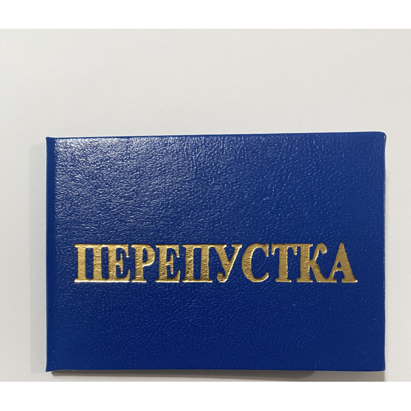 Бланк перепустка твердий синій
