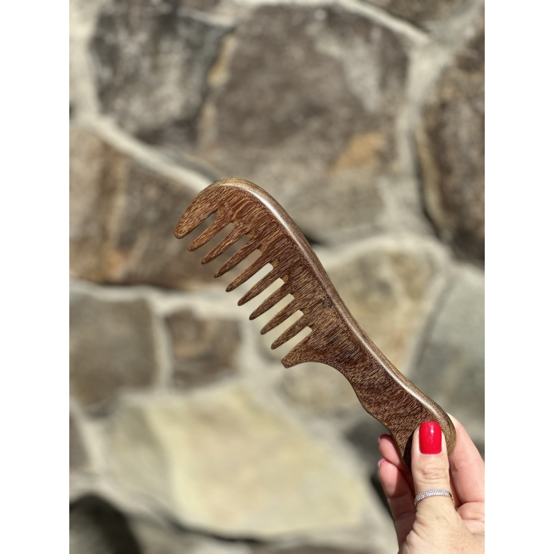 Гребінець із чорного сандалу з ручкою дерев“яний (сандаловий гребінь)