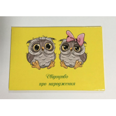 Обкладинка для свідоцтва про народження ламінована Обкладинка для свідоцтва про народження ламінована